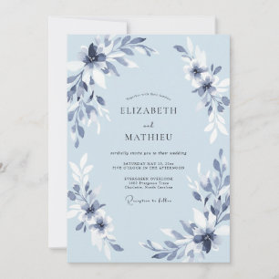 Azure Petal Wedding Invitation