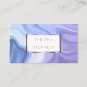 Azure Plum  Melted Swirls Designer Business Card
