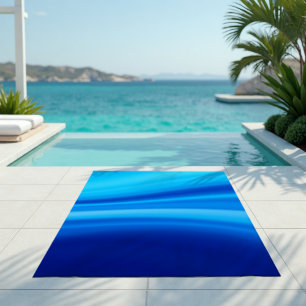Azure Shift - Dynamic Blue Wave Gradient Beach Towel