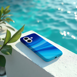 Azure Shift - Dynamic Blue Wave Gradient iPhone 16 Case