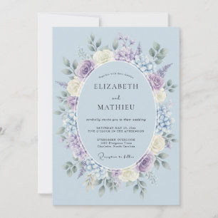 Azure Soft Romantic Wedding Invitation