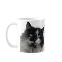 Azure Soul Black Cat Blue Eyes Coffee Mug