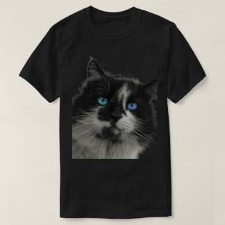 Azure Soul Black Cat Blue Eyes T-Shirt