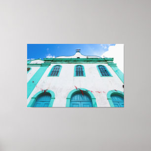Azure Spirit: Colonial Facade of Nilo Peçanha Canvas Print