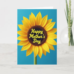Azure Sunflower Mothers Card