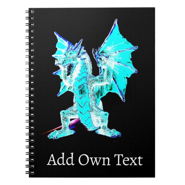 Azure Tide Mystic Serpent Fantasy Dragon Ocean Art Notebook (Front)