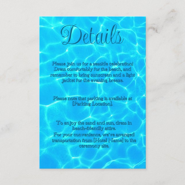  Azure Turquoise Bleu Water Reflection Minimalism Enclosure Card (Front)
