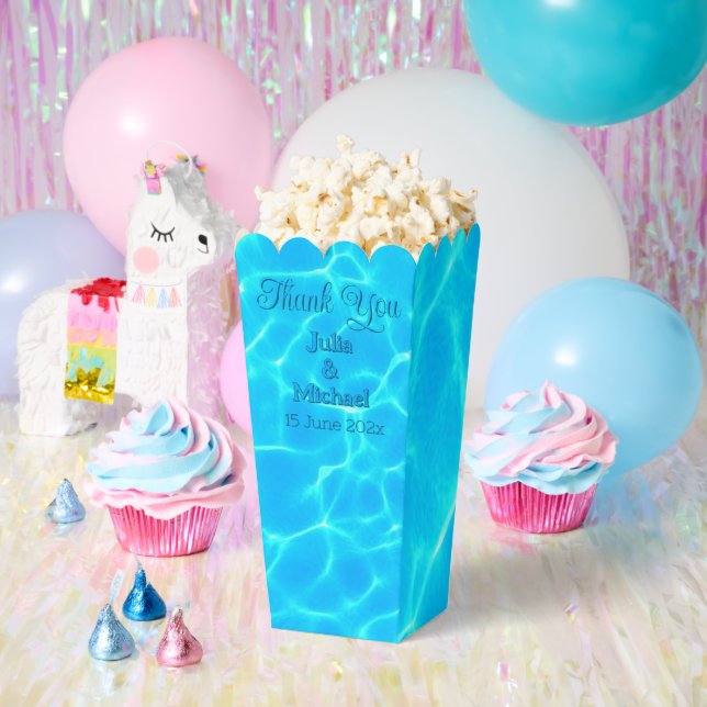  Azure Turquoise Bleu Water Reflection Minimalism Favour Box (Party)