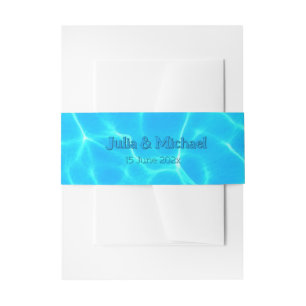 Azure Turquoise Bleu Water Reflection Minimalism Invitation Belly Band