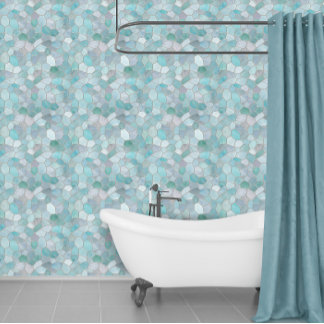 Azure Verdigris Mosaic Wallpaper