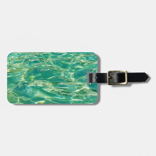 Azure water under bright noon sun luggage tag (Front Horizontal)