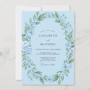 Azure Wildflower Wedding Invitation