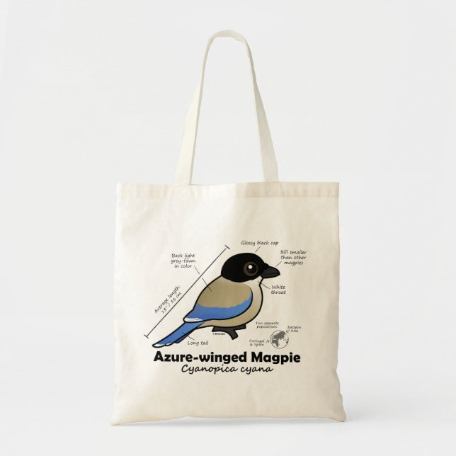 Azure-winged Magpie Statistics Tote Bag (Front)