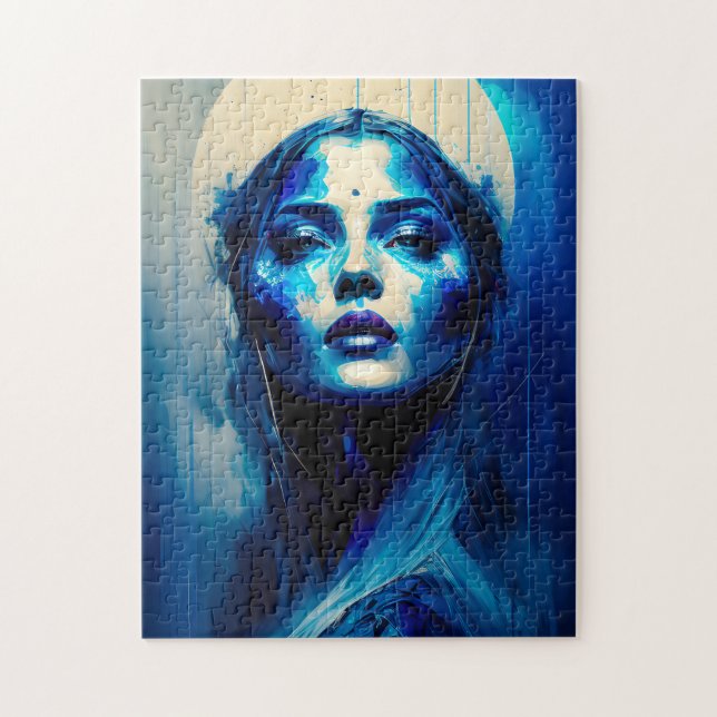 Azure Witch Fantasy Art Jigsaw Puzzle (Vertical)