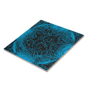 Azure Yarn Ceramic Tile