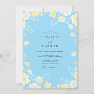 Azure Yellow Blossom Wedding Invitation