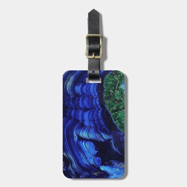 Azurite and Malachite Luggage Tag (Front Vertical)