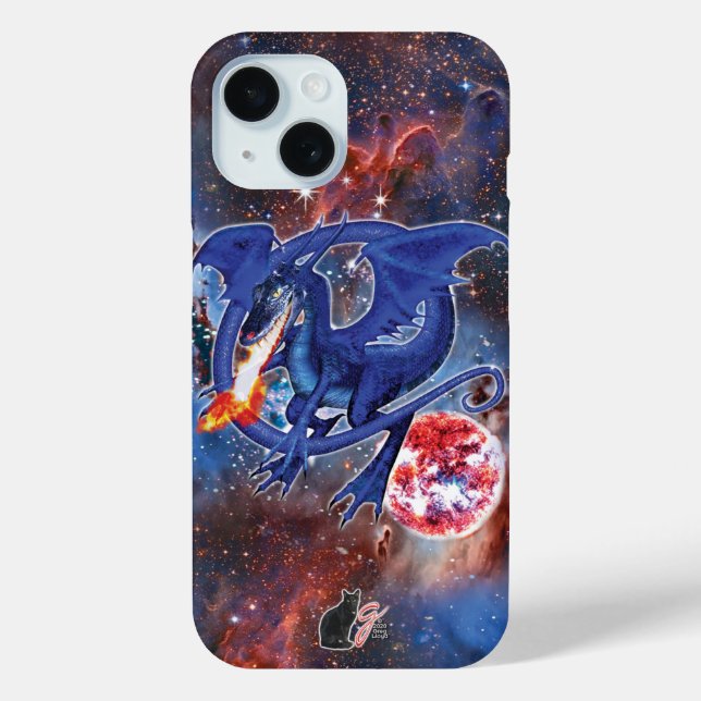 Azurite Cosmic Dragon Case-Mate iPhone Case (Back)