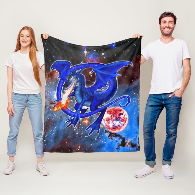 Azurite Cosmic Dragon Fleece Blanket (In Situ)