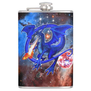 Azurite Cosmic Dragon Hip Flask