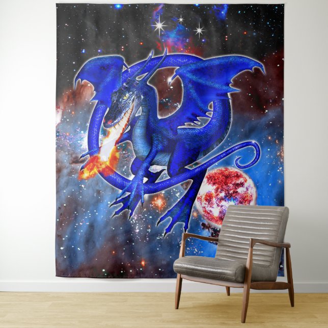 Azurite Cosmic Dragon  Tapestry (In Situ)