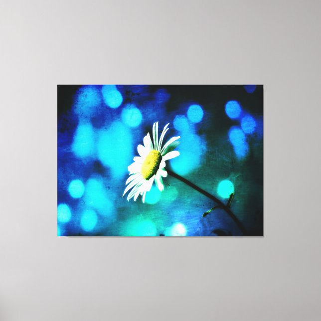 Azurite Malachite Daisy Wrapped Canvas (Front)