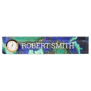 Azurite & Malachite Nameplate