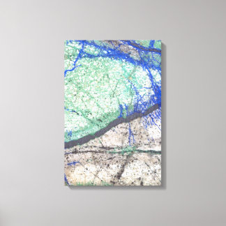 Azurite Malachite Stone on Wrapped Canvas