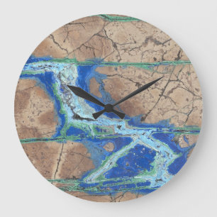 Azurite Malachite Stone Wall Clock