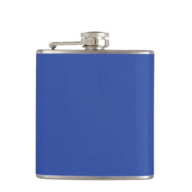 Azurite Royal Blue Personalised Trend Background Hip Flask (Front)