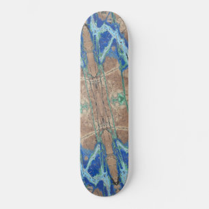 Azurite Stone Beige and Turquoise Skateboard