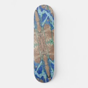 Azurite Stone  Beige and Turquoise Skateboard