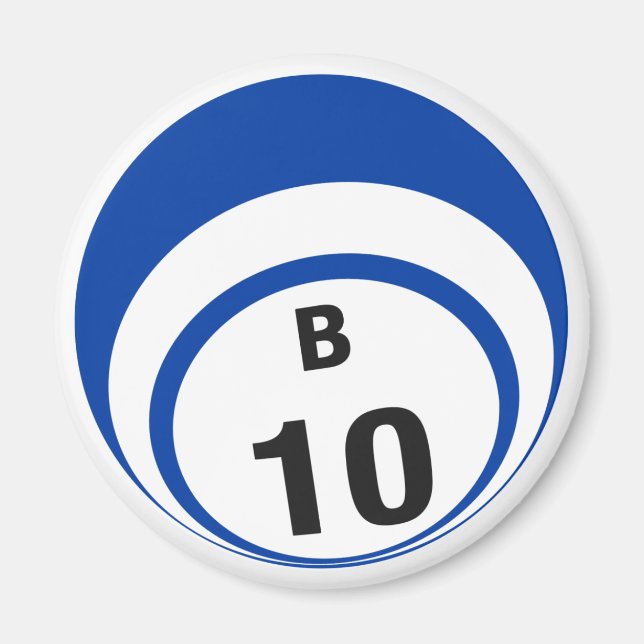 B10 bingo ball fridge magnet (Front)