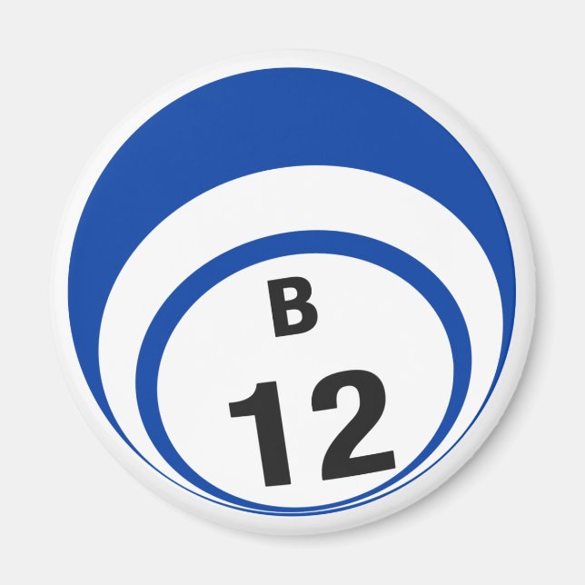 B12 bingo ball fridge magnet (Front)
