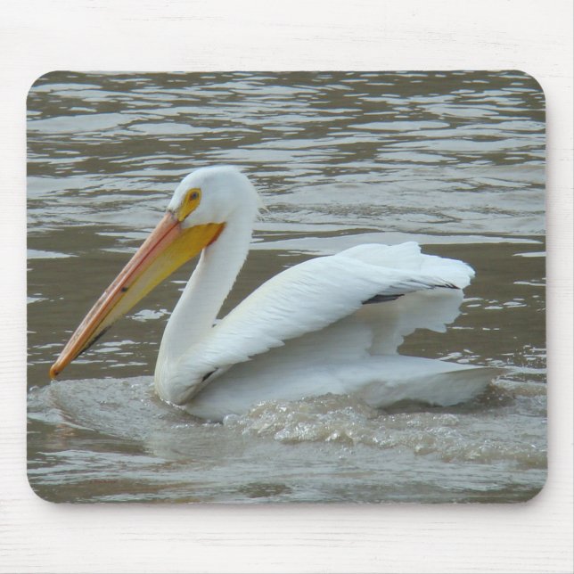B14 American White Pelican Mouse Pad (Front)