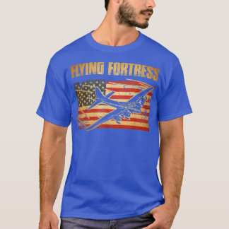 B17 Flying Fortress American Flag Patriot  T-Shirt