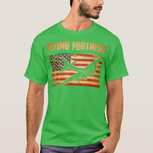 B17 Flying Fortress American Flag Patriot  T-Shirt