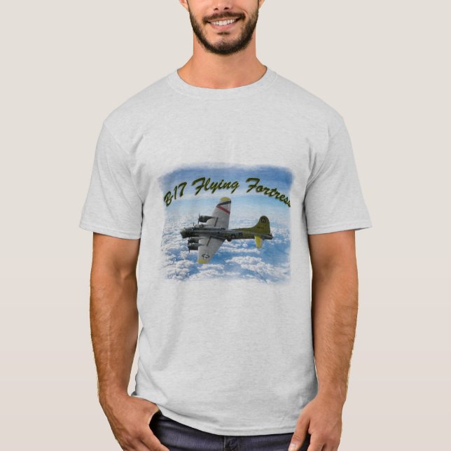 B17 Flying Fortress WWII Bomber Aeroplane T-Shirt (Front)