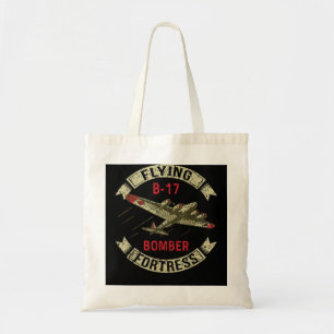 B17 Heavy Bomber WW2 Plane Aircraft USA Flag Veter Tote Bag
