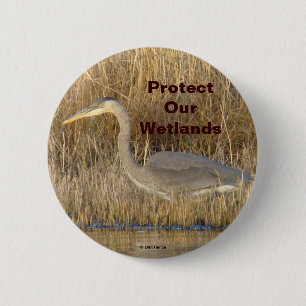 B19 Great Blue Heron Juvenile 6 Cm Round Badge