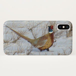 B22 Ring-necked Pheasant in Snow Case-Mate iPhone Case