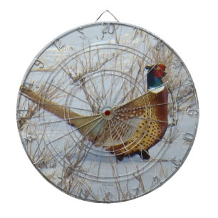 B22 Ring-necked Pheasant in Snow Dartboard