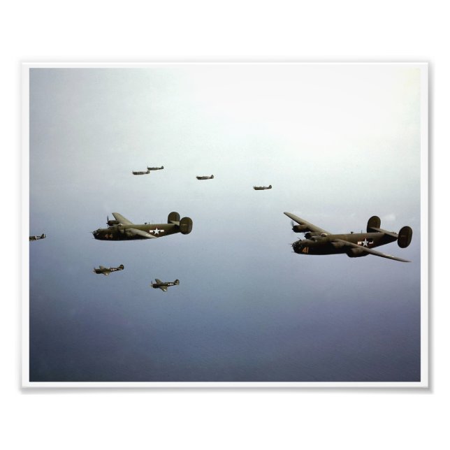 B24 Liberator Bombers en-route to target Photo Print (Front)