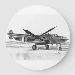 B25 Mitchell bomber clock