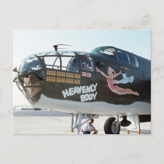 B25 MITCHELL BOMBER " HEAVENLY BODY" NOSE ART POSTCARD