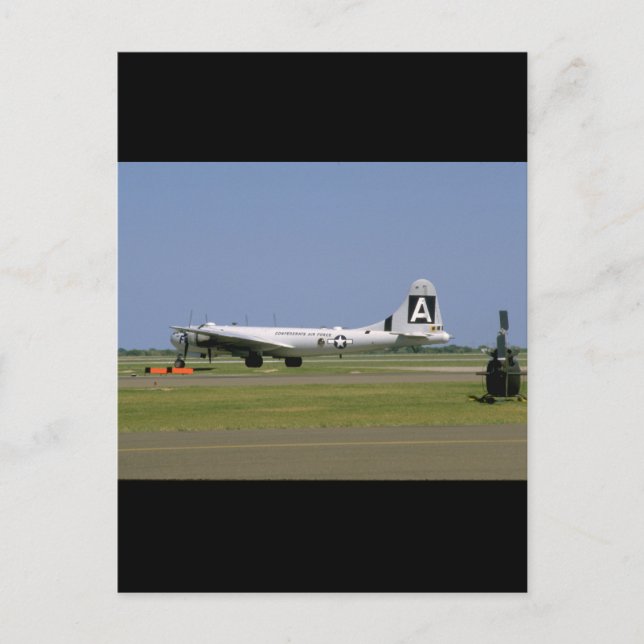 B29 On Runway. (plane;b29_WWII Planes Postcard (Front)