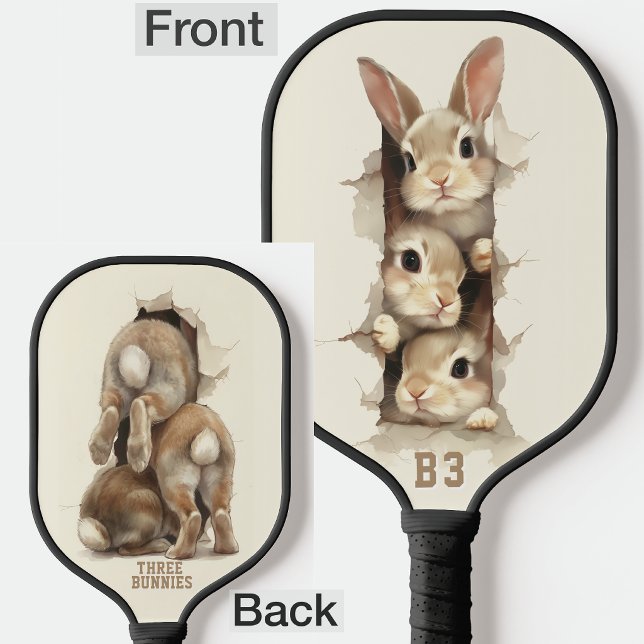B3 Three Bunnies 3D Illusion  Pickleball Paddle (Creator Uploaded)