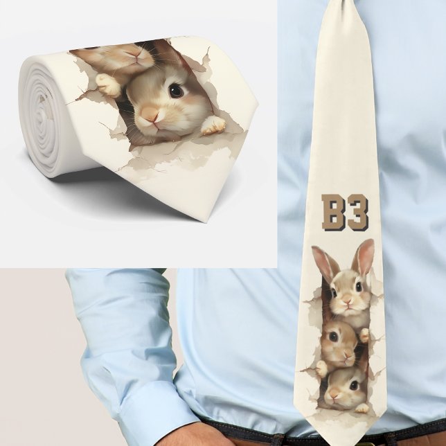 B3 Three Bunnies 3D Illusion  Tie (Creator Uploaded)