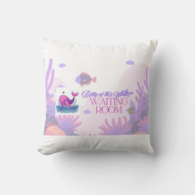 B3lly of th3 Whal3 Waiting Room throw pillow (Front)