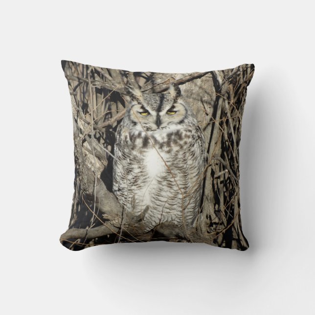 B51 Great Horned Owl Cushion (Front)